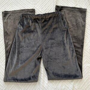 Grey velvet flare lounge pants